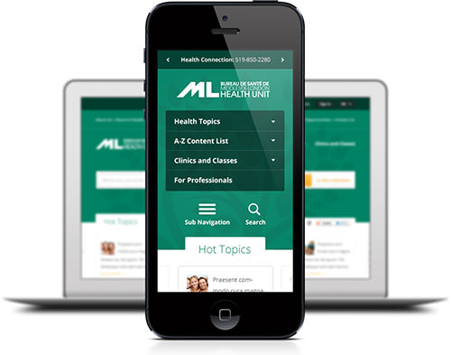 MLHU website on mobile