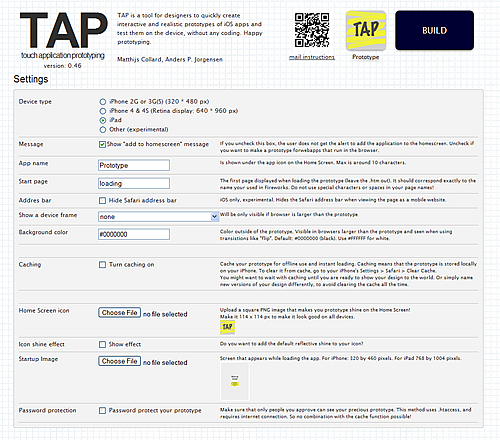 TAP Build Panel