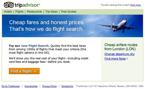 Tripadvisor newsletter