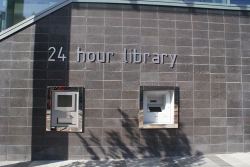 Wayfinding and Typographic Signs - 24hour-library-street-signage