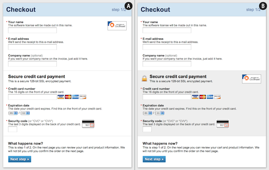 Mockup of visual reinforcement