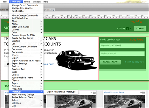 Visualizing responsive design wireframes using Fireworks extension