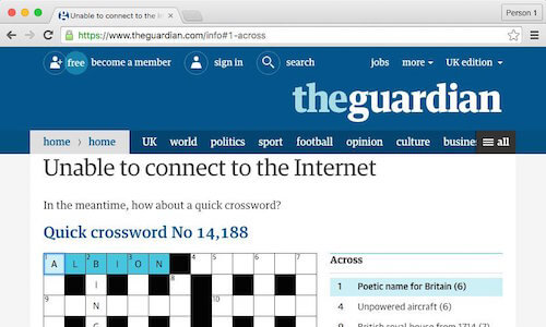 The Guardian's offline crossword puzzle
