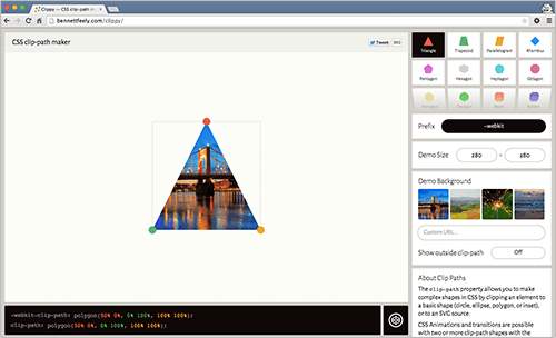 “Clippy”, the in-browser tool that allows developers to visually explore CSS clipping paths