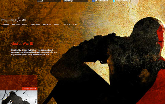Screenshot, ImaginaryForces.com.
