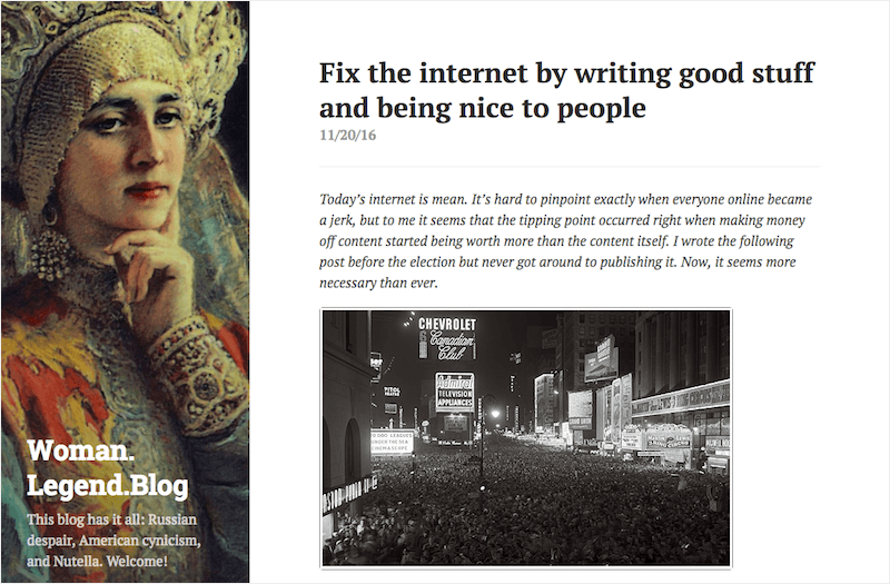 Fix the internet by writing good stuff and being nice to people