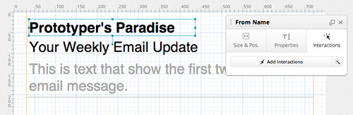 The Properties pane’s Interactions tab is where you build interactivity into a prototype.