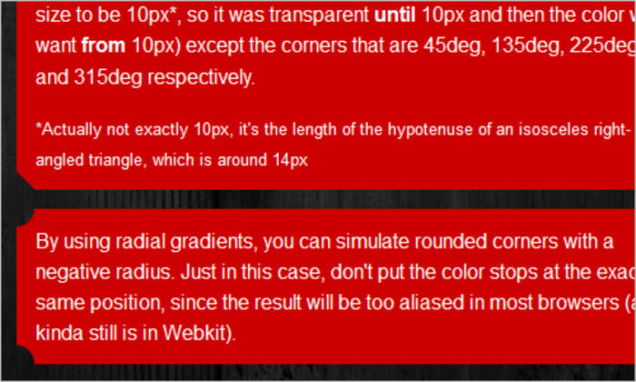 Beveled corners & negative border-radius with CSS3 gradients