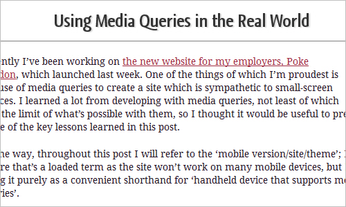 Using Media Queries in the Real World - Peter Gasston