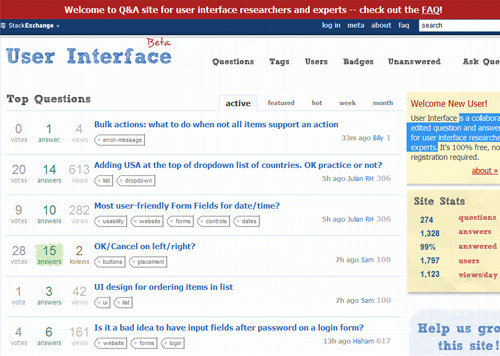 User Interface - Stack Exchange