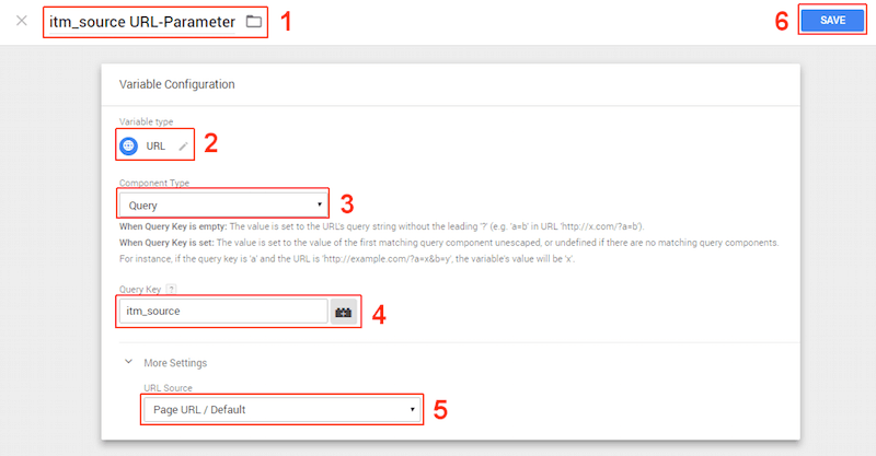 Creating user-defined variables, step 2