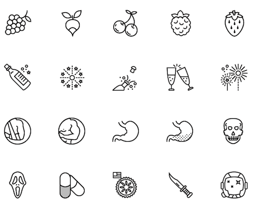 Outline icons.
