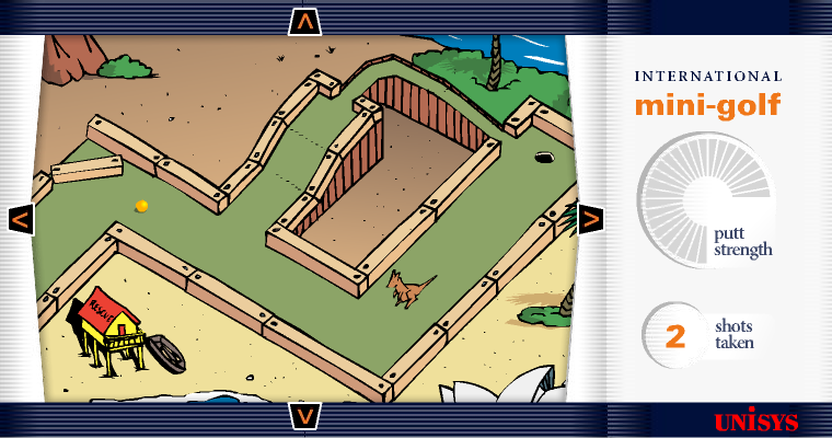 Screenshot of the Unisys mini-golf game