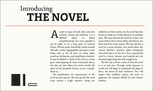 The space at the top of Introducing the Novel is asymmetric and active.
