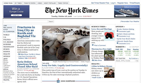 The New York Times website