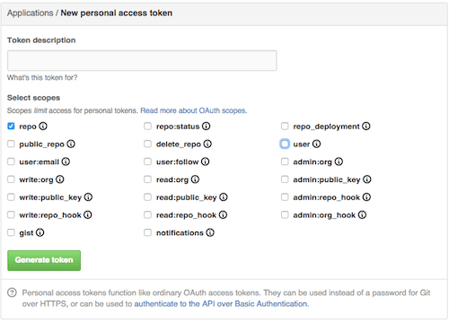 GitHub generate token