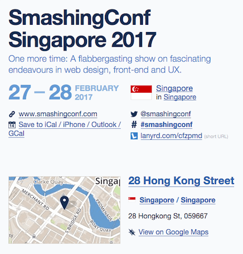 SmashingConf Singapore 2017