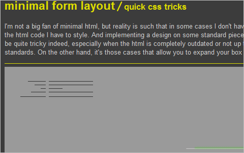 minimal form layout/quick css tricks