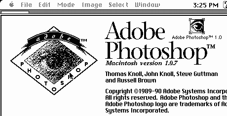 Adobe Photoshop 1 About dialog box by you.
