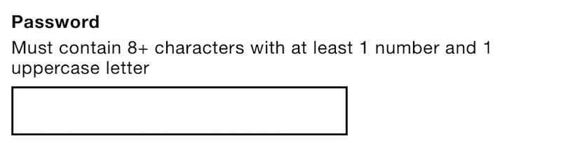 The password field using the hint text pattern.