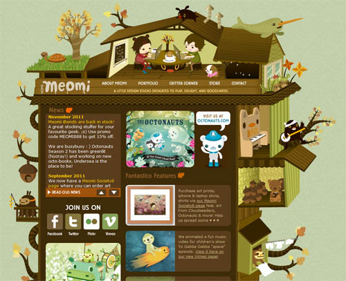 Meomi's delightful, discovery-filled website