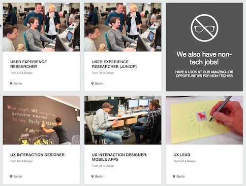 Zalando's UX jobs website