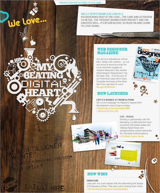 Screenshot of Digital Heart newsletter