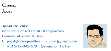 Joost email signature