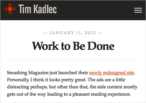 Tim Kadlec’s article about SmashingMag’s performance