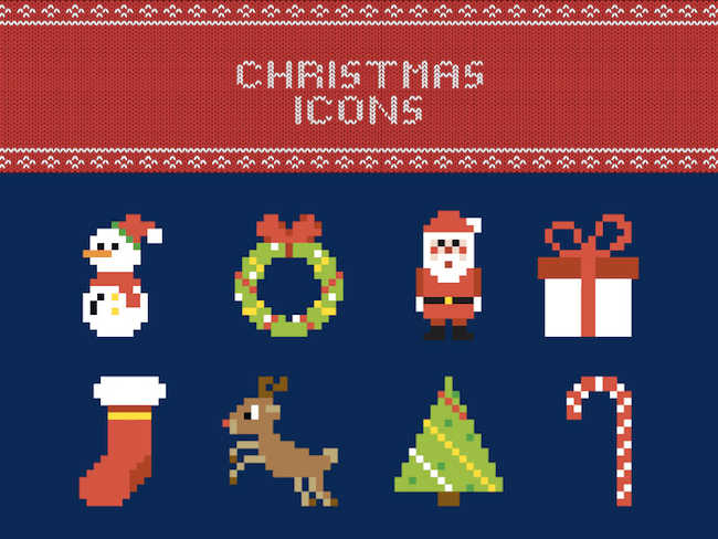 Pixel Christmas Icon Set