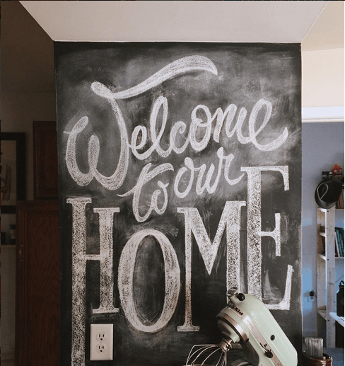 Welcome to our home, hand lettering by Sean Sean Tulgetske