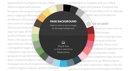 Selecting a background color from a predefined palette.