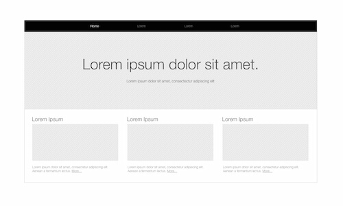 Wireframe with lorem ipsum text