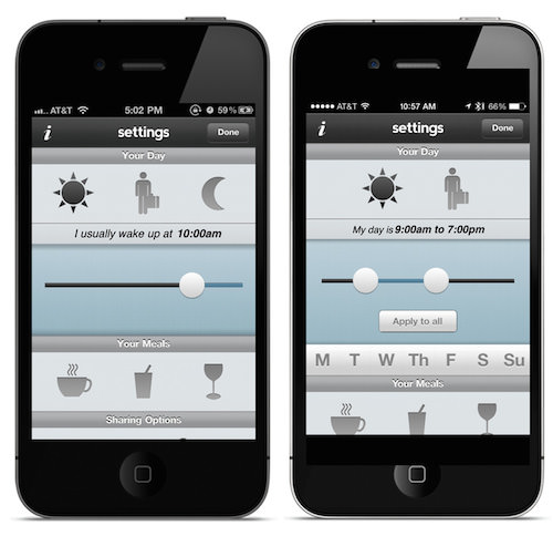 On the left is the version we launched with, and on the right is a simplified UI that allows you to make changes on particular days.