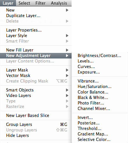 Photoshop adjustment layer