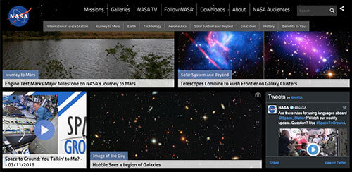 NASA home page