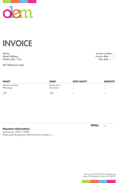 DEM's invoice