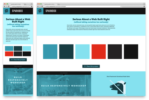 Style Prototype for the second Sparkbox site.
