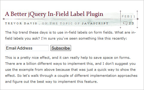  A Better jQuery In-Field Label Plugin
