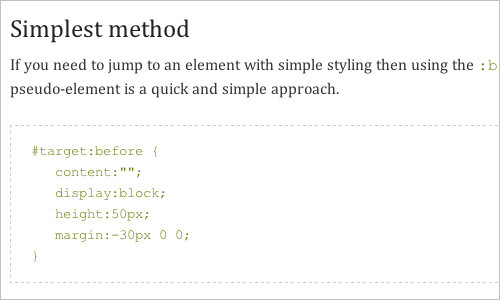 Jump links and viewport positioning