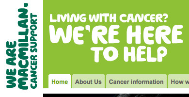 Unclickable Macmillan title and strap-line in header