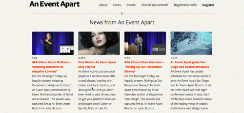 Screenshot 'An Event Apart'