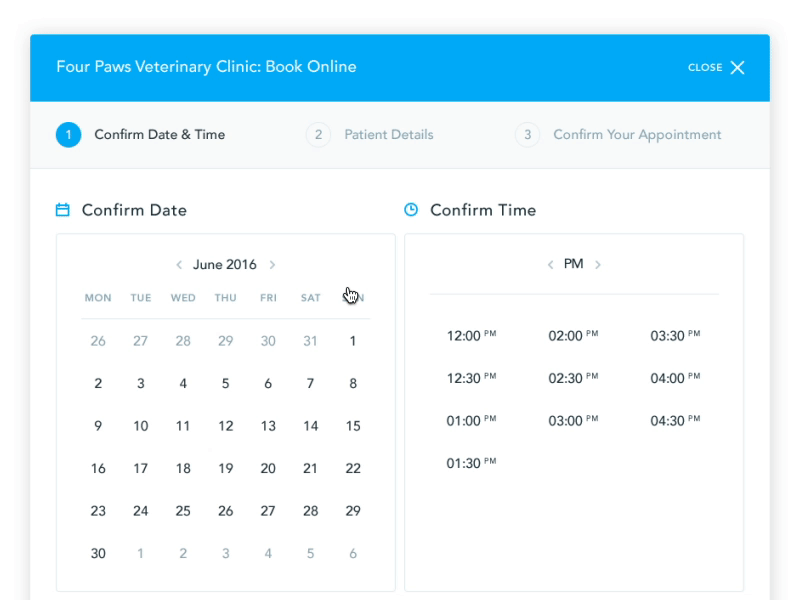 date and time picker