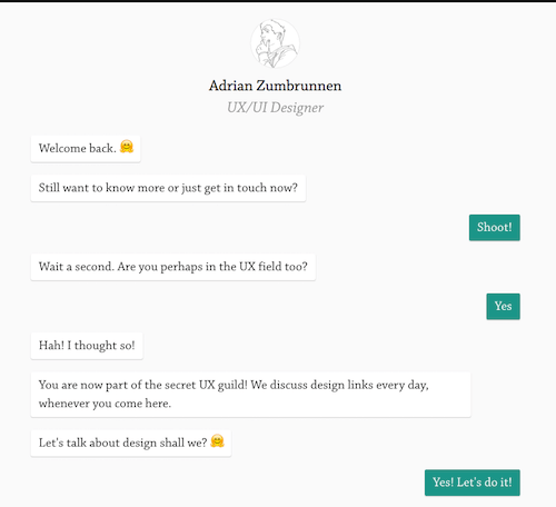 Adrian Zumbrunnen’s conversational website
