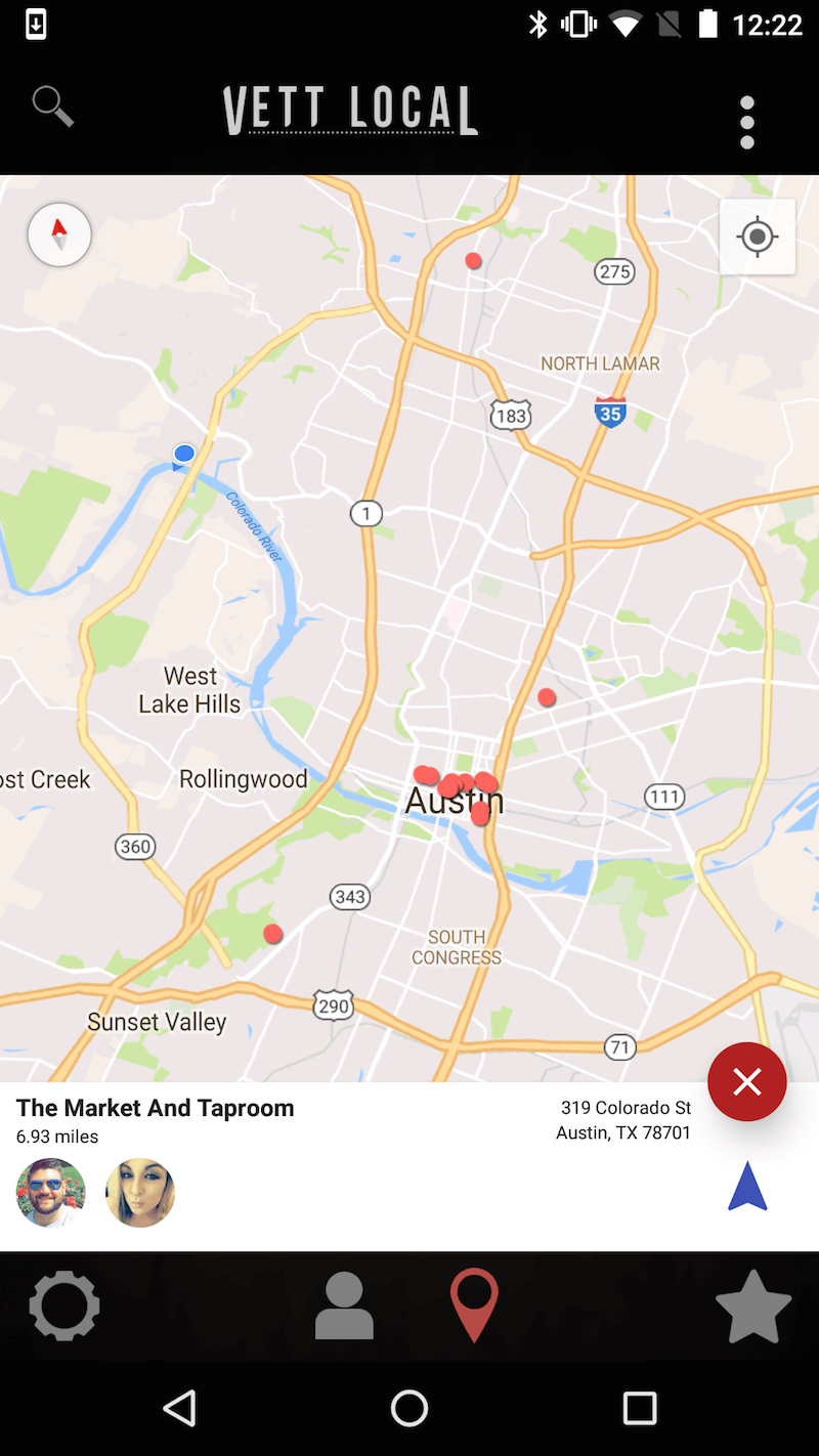 Screenshot of the Vett Local app on Android