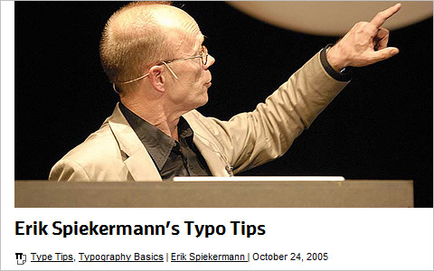 Useful Typography Resources - Erik Spiekermann's Typo Tips