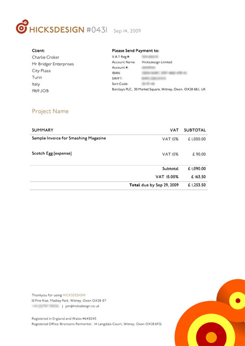 Itemized Invoice Template, Agiled