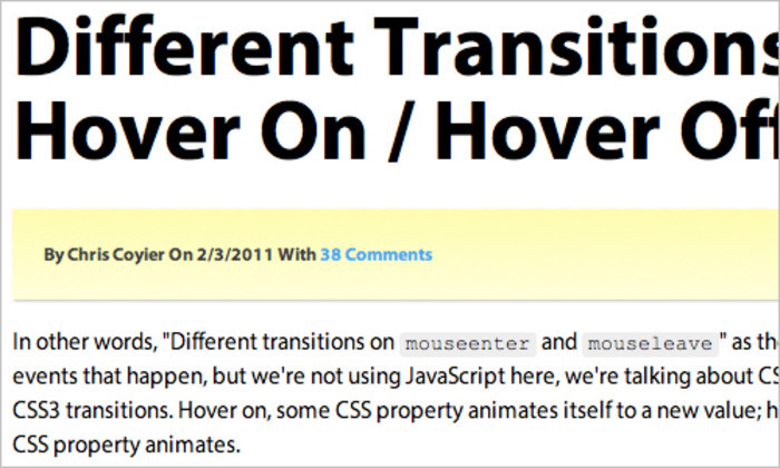 Different Transitions for Hover On / Hover Off