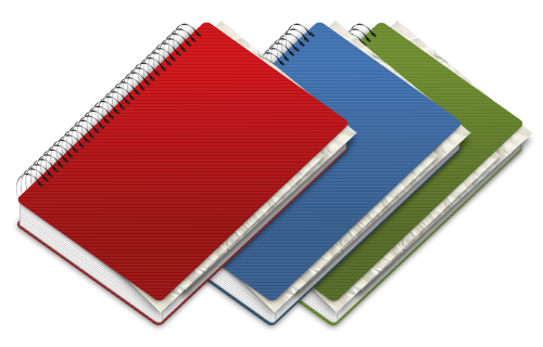 Spiral notebooks (Fireworks illustration)