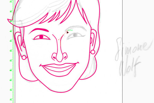 Tracing caricatures in Illustrator: same line weights for same elements (nose was 0,75 pt)
